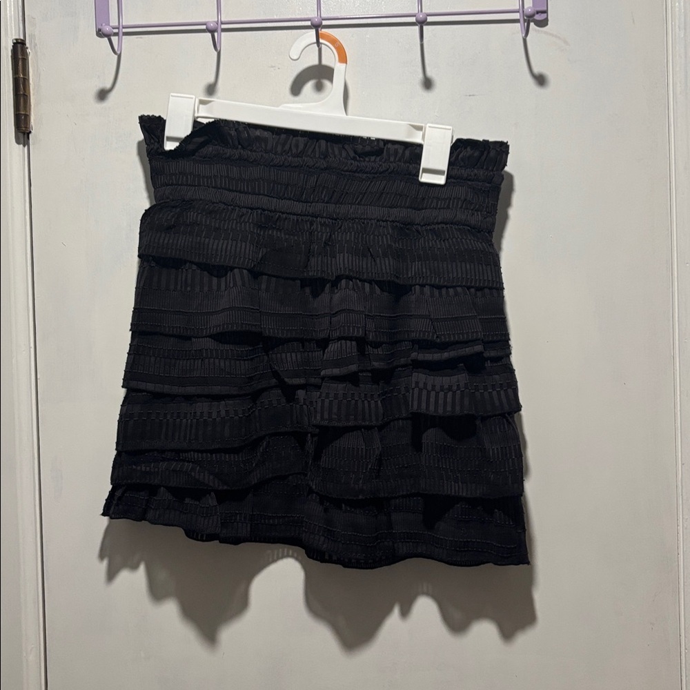 IRO Delia silk tiered ruffle mini skirt